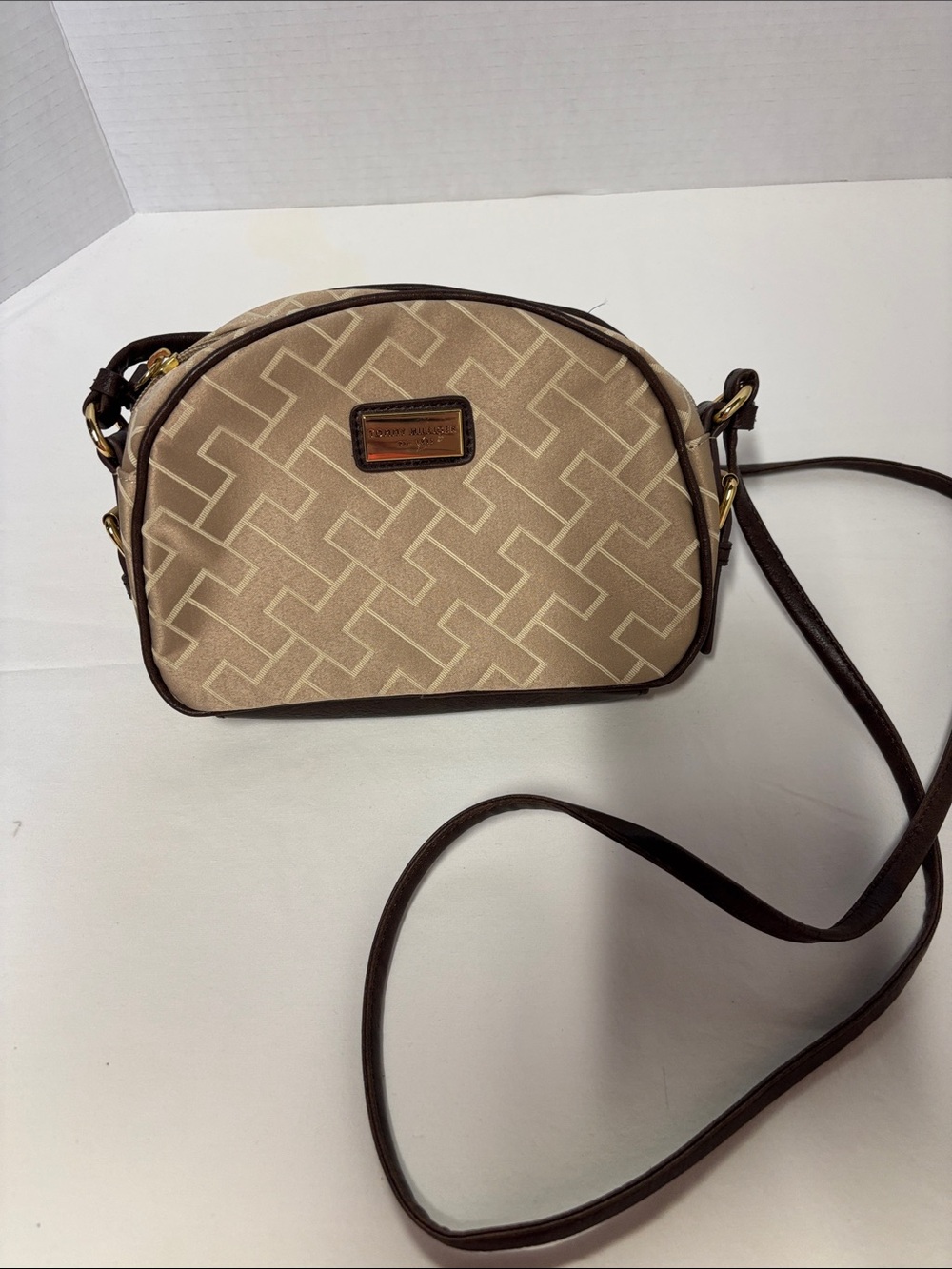 Tommy Hilfiger Beige and Brown Crossbody Bag